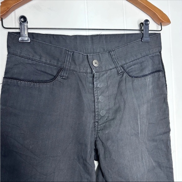Vtg 5351 Pour Les Hommes Size 1 (28x31) Black Button Fly Flared Denim Jeans Pant - Picture 9 of 13